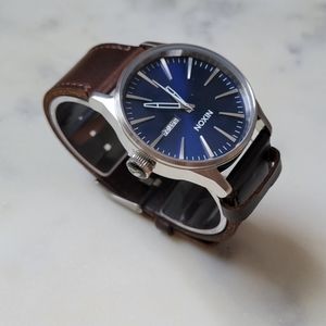 New Nixon Sentry Leather Watch